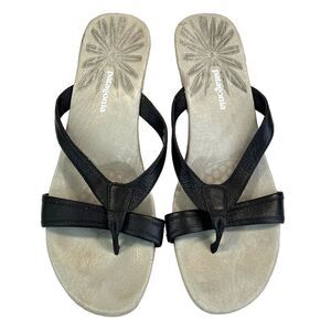 Patagonia Women’s Solimar Leather Cork Wedge Sandal Flip Flop Summer Heels Sz 10